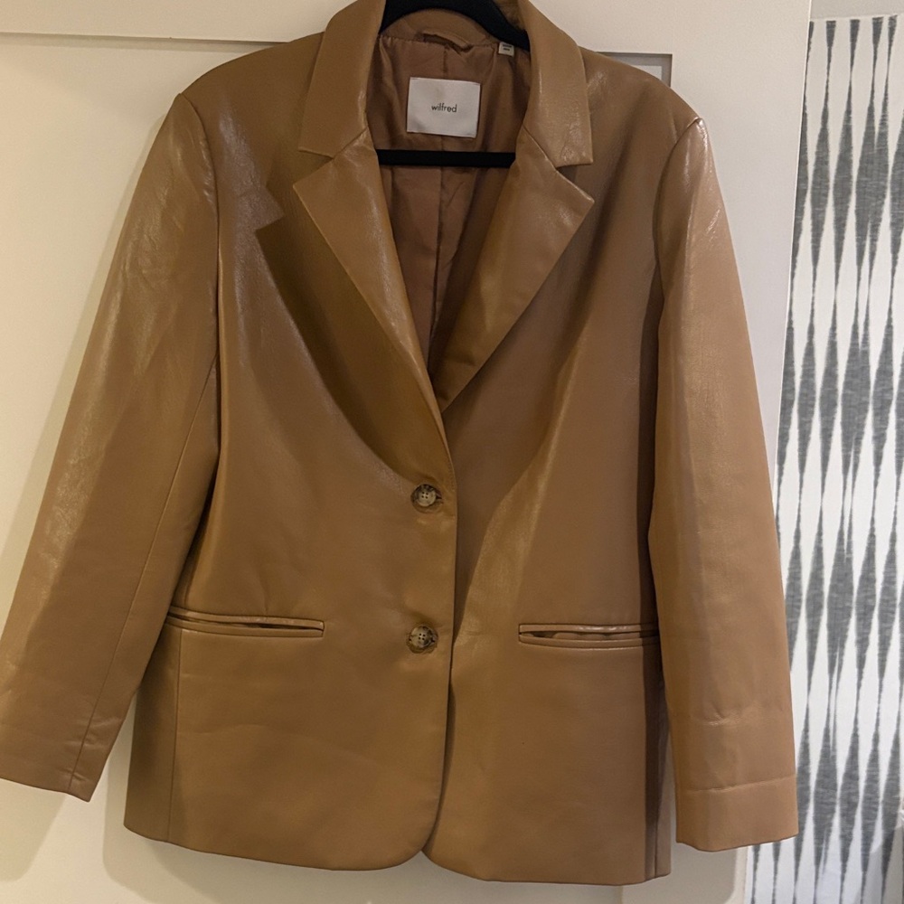 Wilfred Camel Leather Blazer